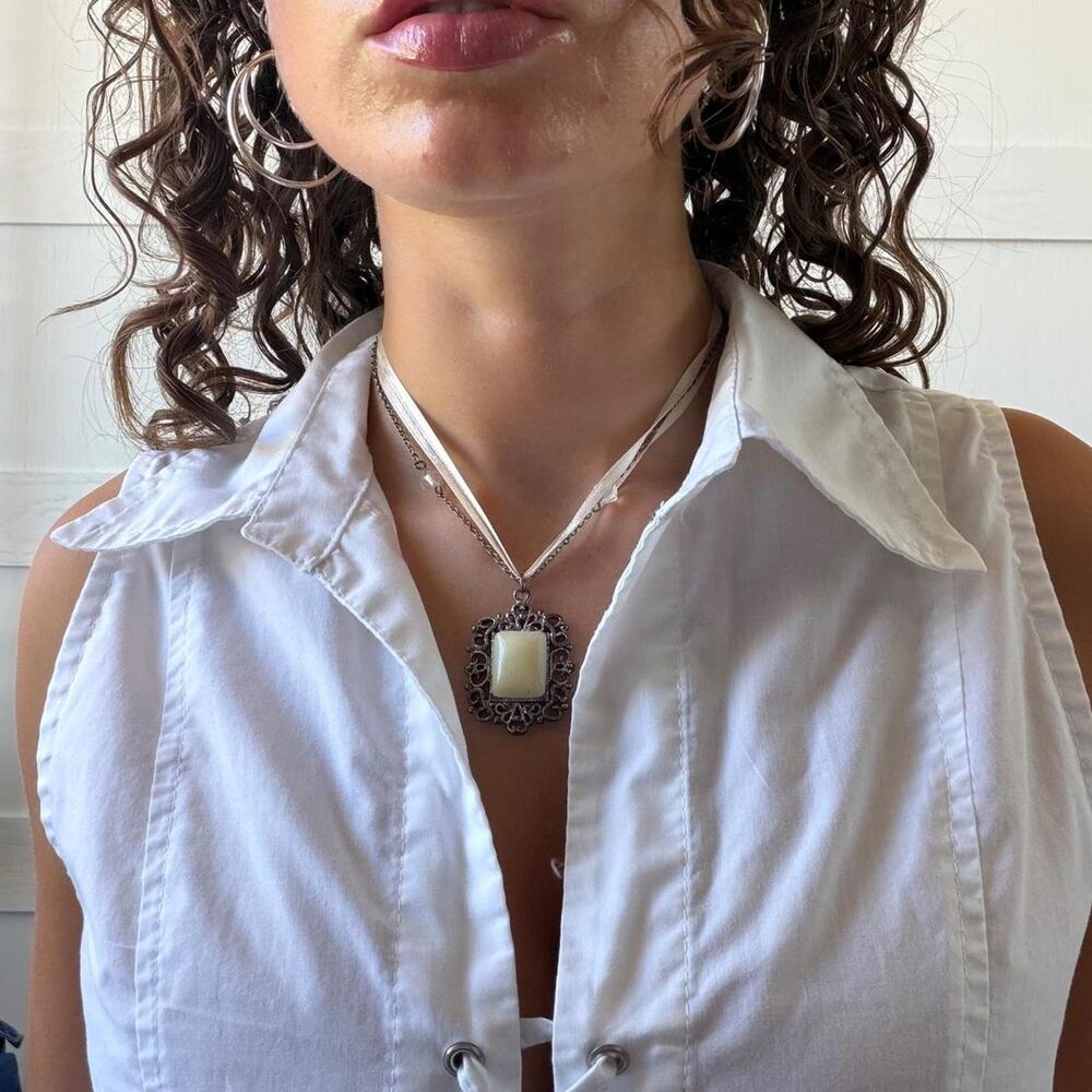Y2k gothic cameo inspired pendant necklace